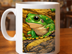 Green Frog Cartoon Mug