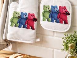 Drinking Teddy Bears Oven & Pot Mitt