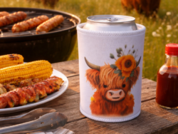 Highland Cow Stubby Cooler