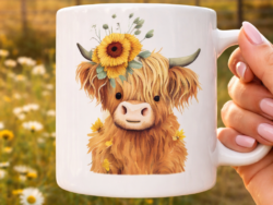 Highland Cow Cartoon Mug